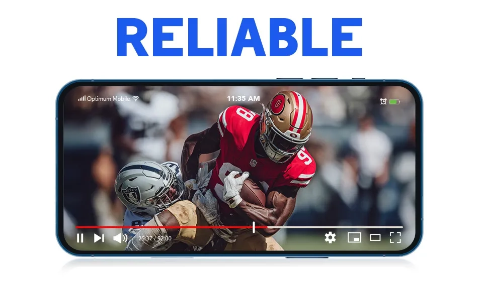 Optimum Mobile offers a reliable signal, using the largest 5G network.